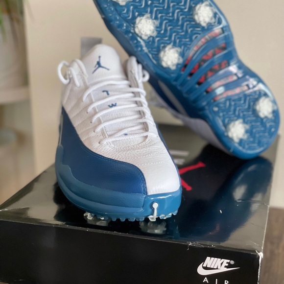 Jordan 11 golf shoe (white & french blue) - Picture 4 of 5